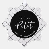 Carte Décorative Futur Pilote Personnalisé Élégant (Verso)