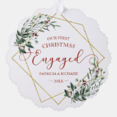 Carte Décorative Géométrie verte Notre premier Noël engagé (Verso)