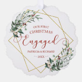 Carte Décorative Géométrie verte Notre premier Noël engagé (Recto)