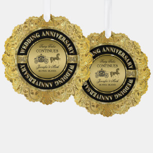 Carte Décorative Glam 50e anniversaire Mariage - Cheval et transpor