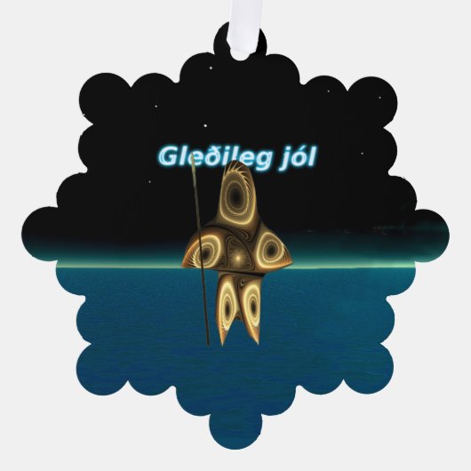 Carte Décorative Gleðileg Jól - Chasseur inuit fragile (Recto)