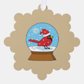 Carte Décorative Globe des neiges avec cardinal rouge mignon (Recto)