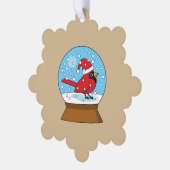 Carte Décorative Globe des neiges avec cardinal rouge mignon (Gauche)