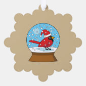 Carte Décorative Globe des neiges avec cardinal rouge mignon (Verso)