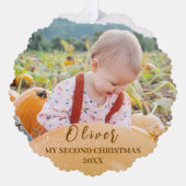 Carte Décorative Gold Let it Snow Baby's Second Christmas Photo (Recto)