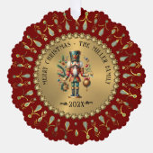 Carte Décorative Gold Red White Diamonds Christmas Nutcracker (Recto)