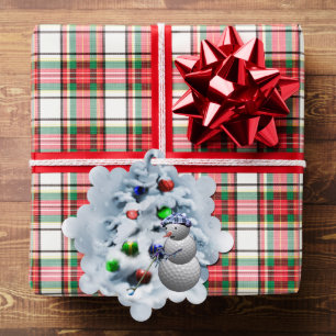 Carte Décorative Golf Ball Snowman Noël