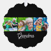 Carte Décorative Grand-mère Script Black 3 Photo (Verso)