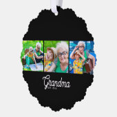 Carte Décorative Grand-mère Script Black 3 Photo (Gauche)
