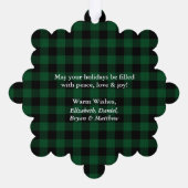 Carte Décorative Green Plaid Rustique Joyeux Noël Photo (Verso)