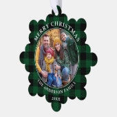 Carte Décorative Green Plaid Rustique Joyeux Noël Photo (Gauche)