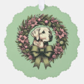 Carte Décorative Guirlande de Noël Jaune (Recto)