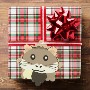 Carte Décorative Hamster 🐹 mignon animal avec foulard rayé coloré