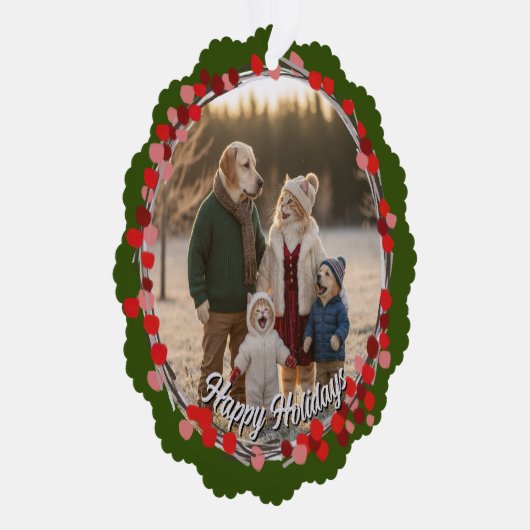 Carte Décorative Hand Drawn Winter Berries Wreath Photo (Droite)