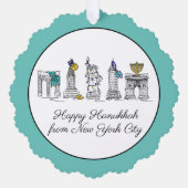 Carte Décorative Hanoukka heureuse de New York City NYC Chanukah (Recto)