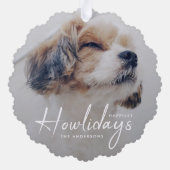 Carte Décorative Happest Howlidays | Mini-Noël photo chien (Verso)