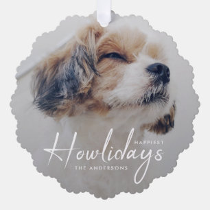 Carte Décorative Happest Howlidays   Mini-Noël photo chien