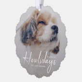 Carte Décorative Happest Howlidays | Mini-Noël photo chien (Gauche)
