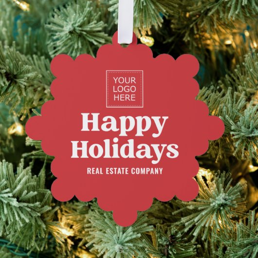 Carte Décorative Happy Holidays Modern Simple Business Logo (Insitu (Arbre))