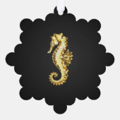 Carte Décorative Hippocampe Polygonal Or (Verso)