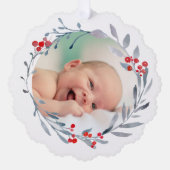 Carte Décorative hiver Baptême merci (Recto)