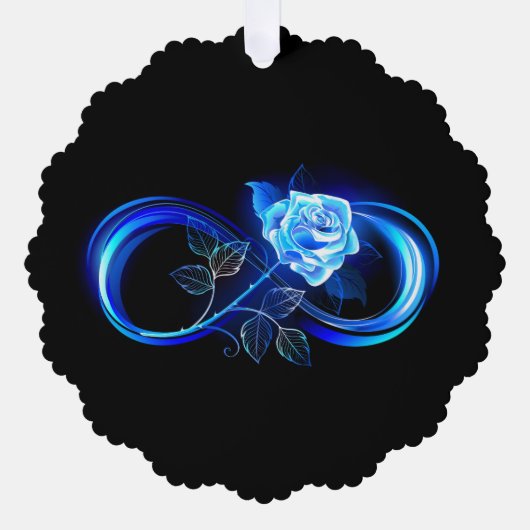 Carte Décorative Infini lumineux avec rose bleue (Recto)