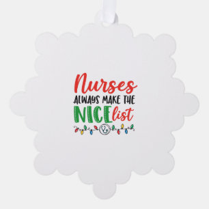 Carte Décorative infirmière de Noël, infirmières belle liste
