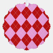 Carte Décorative Jacquard preppy Tartan Diamond Plaid Rouge rose (Verso)