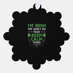 Carte Décorative Je suis Irlandais Nous ne faisons pas ça Gardez le
