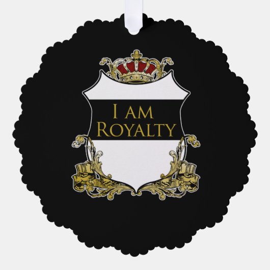 Carte Décorative « Je suis royal » Blason sur papier Eggshell super (Recto)
