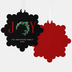 Carte Décorative Joie des Fêtes Couronne de Noël Moitié Minimaliste