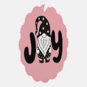 Carte Décorative Joie | Élégant Script élégant Noël Gnome (Droite)