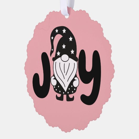 Carte Décorative Joie | Élégant Script élégant Noël Gnome (Gauche)