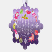 Carte Décorative Joie Noël Violet (Gauche)