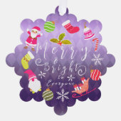 Carte Décorative Joie Noël Violet (Recto)