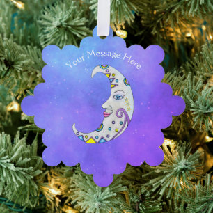 Carte Décorative Joli Crescent Moon Décoré De Couleur Ciel