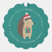 Carte Décorative Joli Hérisson Hiver Vacances photo (Recto)