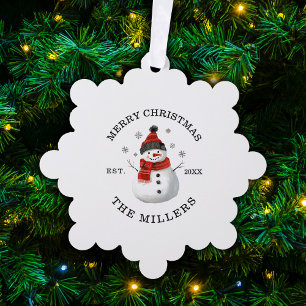 Carte Décorative Joli Snowman Noël personnalisé