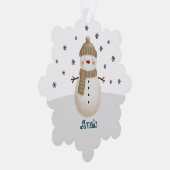 Carte Décorative Joli Snowman Snowflakes Nom Noël (Droite)