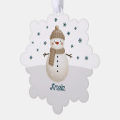 Carte Décorative Joli Snowman Snowflakes Nom Noël (Gauche)