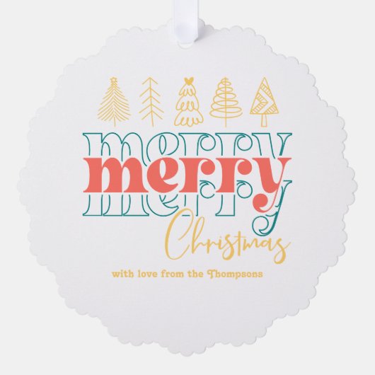 Carte Décorative Jouer Rétro Scribbles Joyeux Noël Keepsaké (Recto)