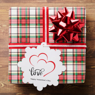 Carte Décorative Jour de la Saint-Valentin minimaliste noir rouge d