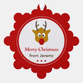 Carte Décorative Jours fériés de Noël Rouge Reindeer (Verso)