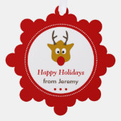Carte Décorative Jours fériés de Noël Rouge Reindeer (Recto)