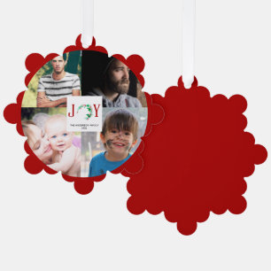 Carte Décorative Joy Christmas 4 Photo Collage Photo Famille Photo