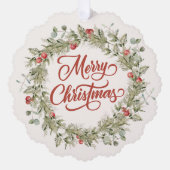 Carte Décorative Joyeuse couronne d'hiver de Noël (Recto)