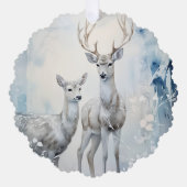 Carte Décorative Joyeuses Fêtes Buck et Doe (Recto)