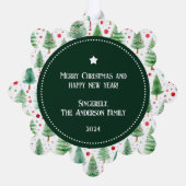 Carte Décorative Joyeuses Vacances Arbres Famille Photo (Verso)