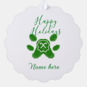 Carte Décorative Joyeuses vacances chien vert animal de sucre de ca (Verso)