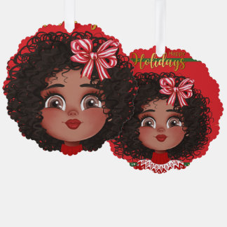 Carte Décorative Joyeuses Vacances De Curly Girl